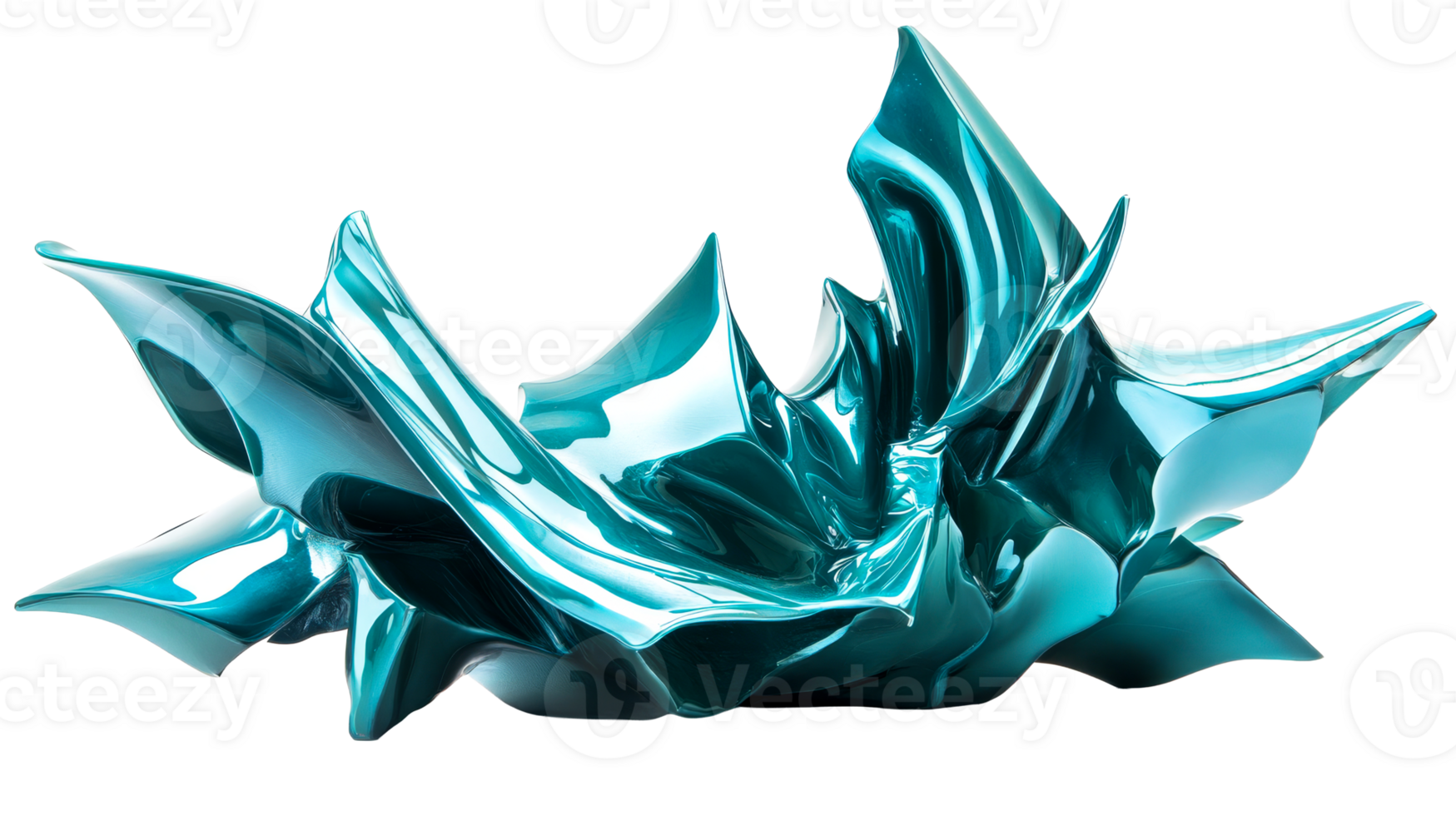 Irregular turquoise abstract form, cut out transparent png