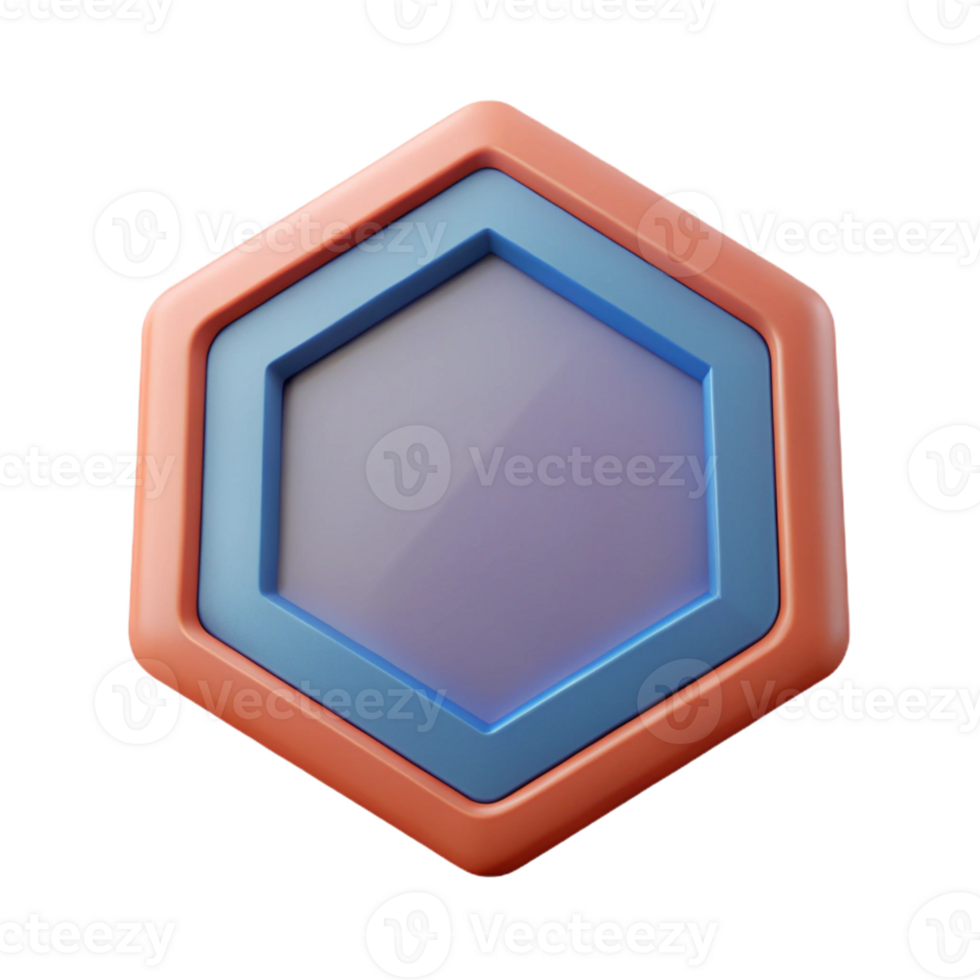 vibrant modern Octagonal badge with a bold outline. Single-weight stroke, flat color, minimal with Scalable Design. masterfully captured png