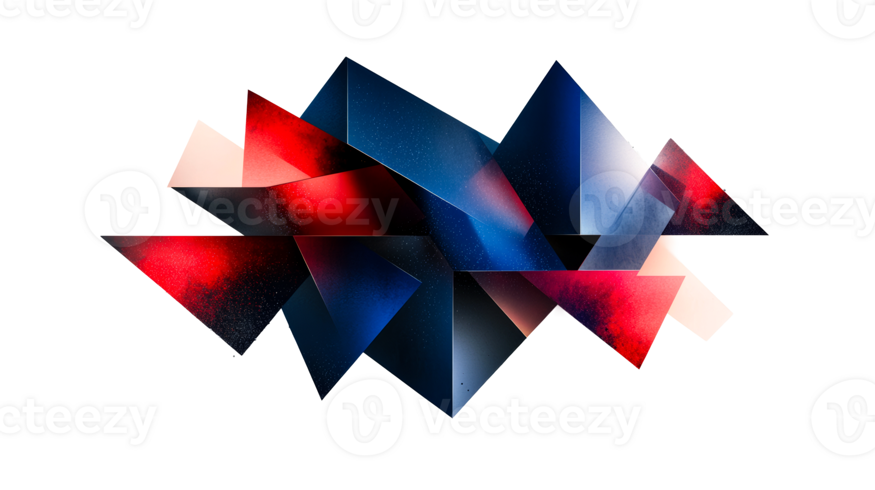 Angular Multicolor Composition, cut out transparent png