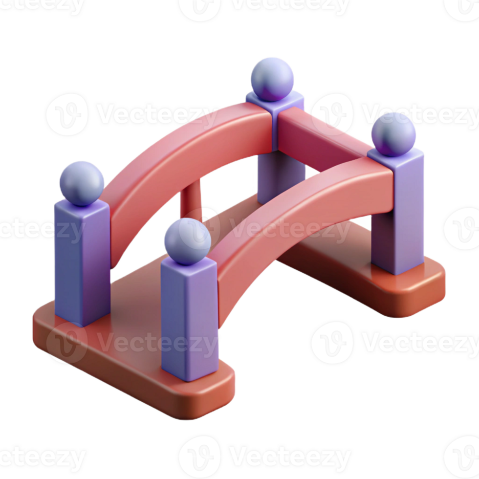vibrant ethereal industrial Geometric representation of a bridge. Single-weight stroke, minimal with Scalable Design. handcrafted png