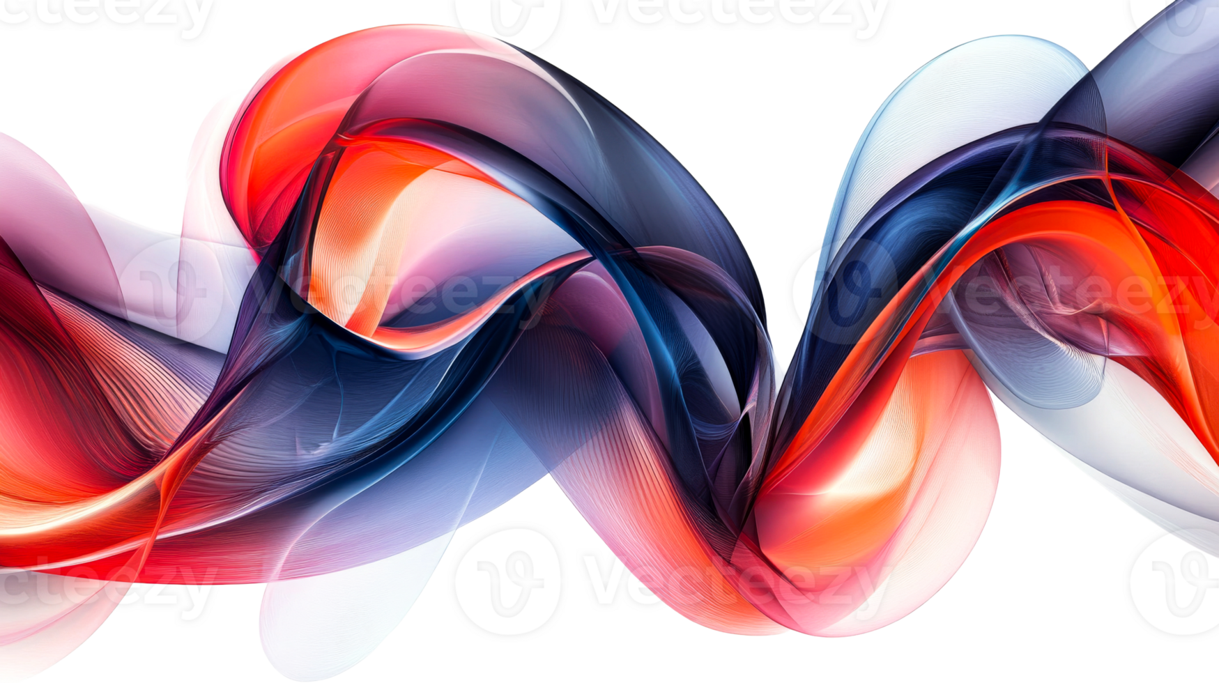 Abstract gradient wave, cut out transparent png