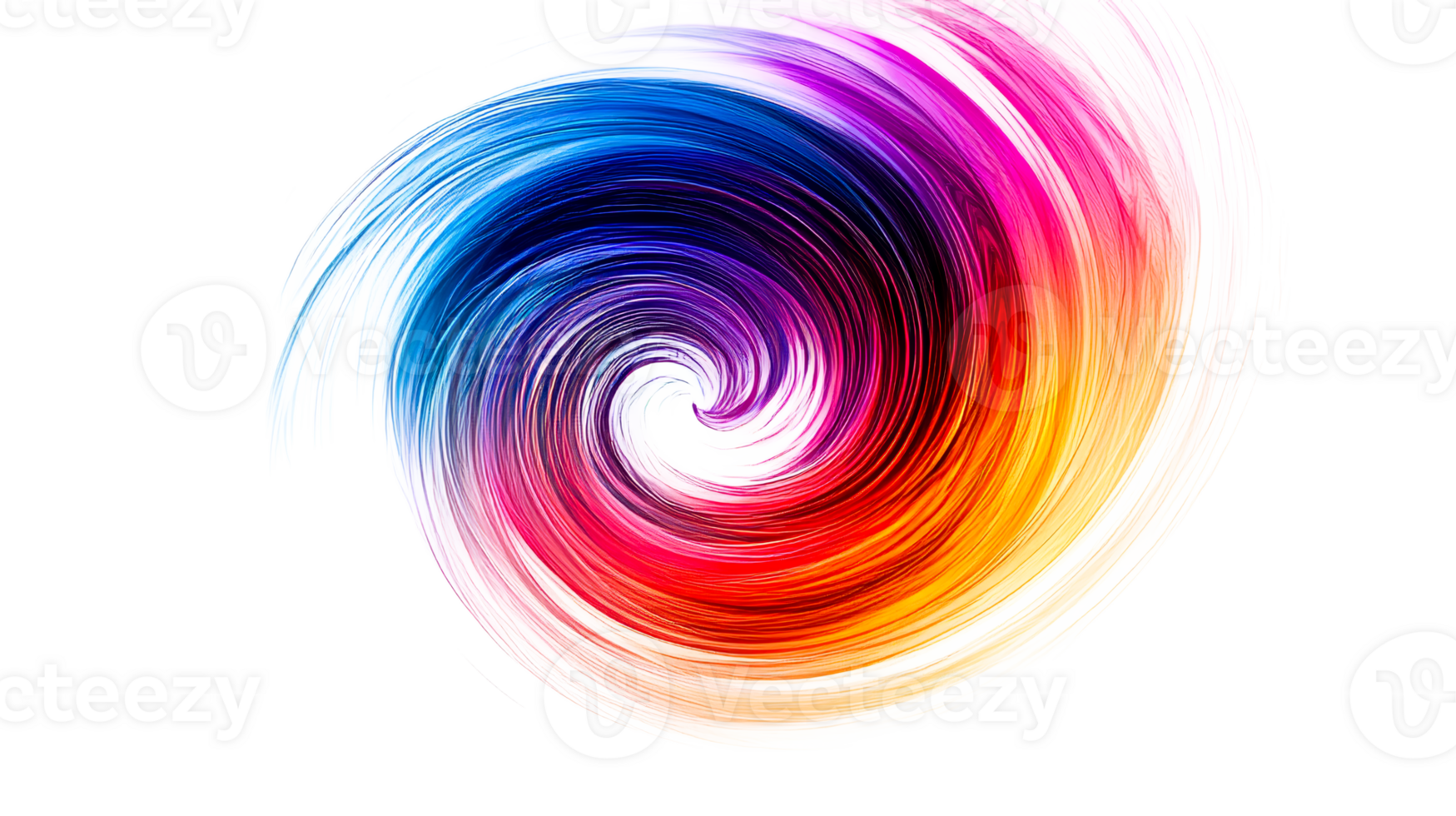 Spiral colorful paint streak, cut out transparent png