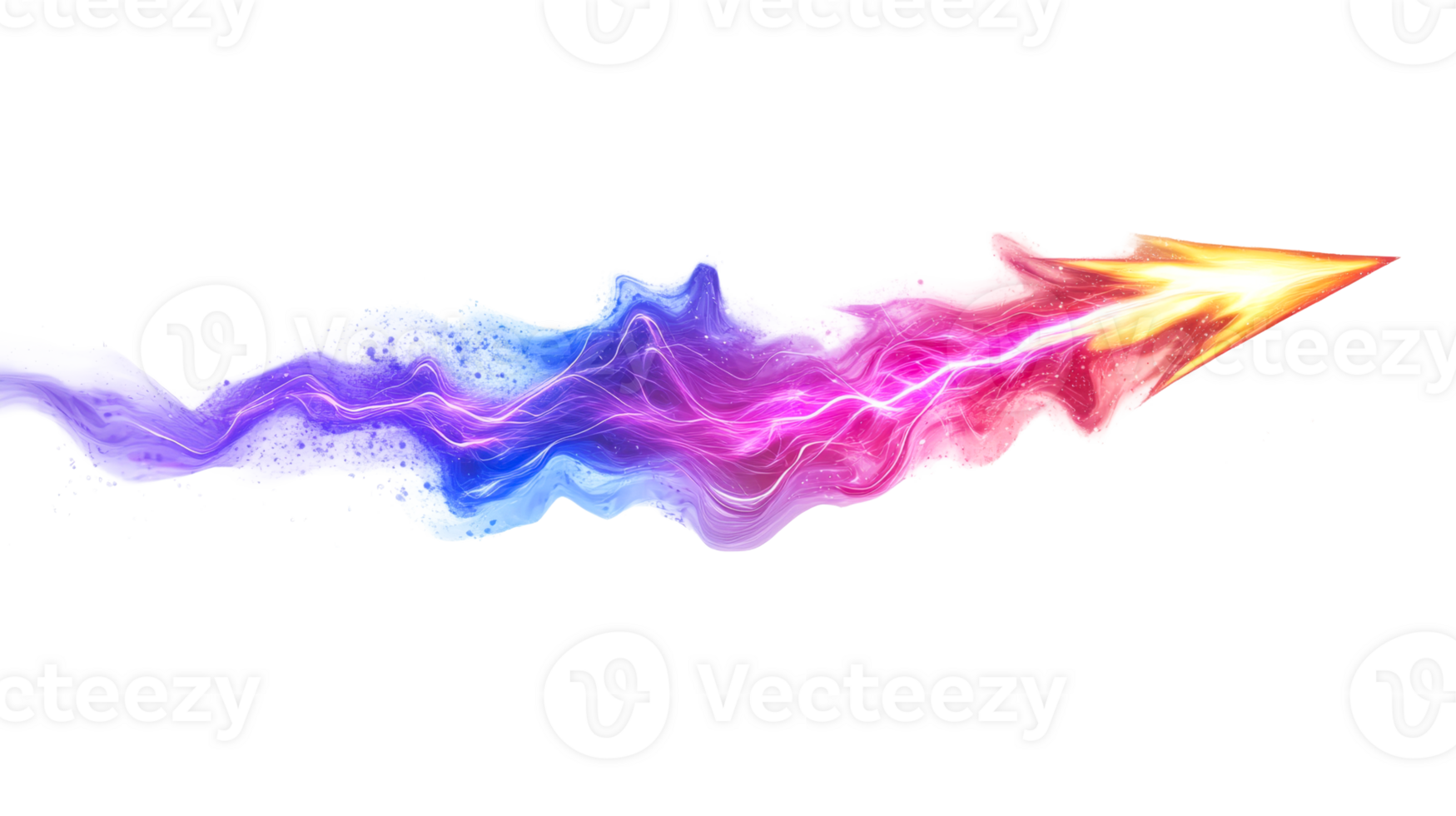 Colored Lightning Flow, cut out transparent png