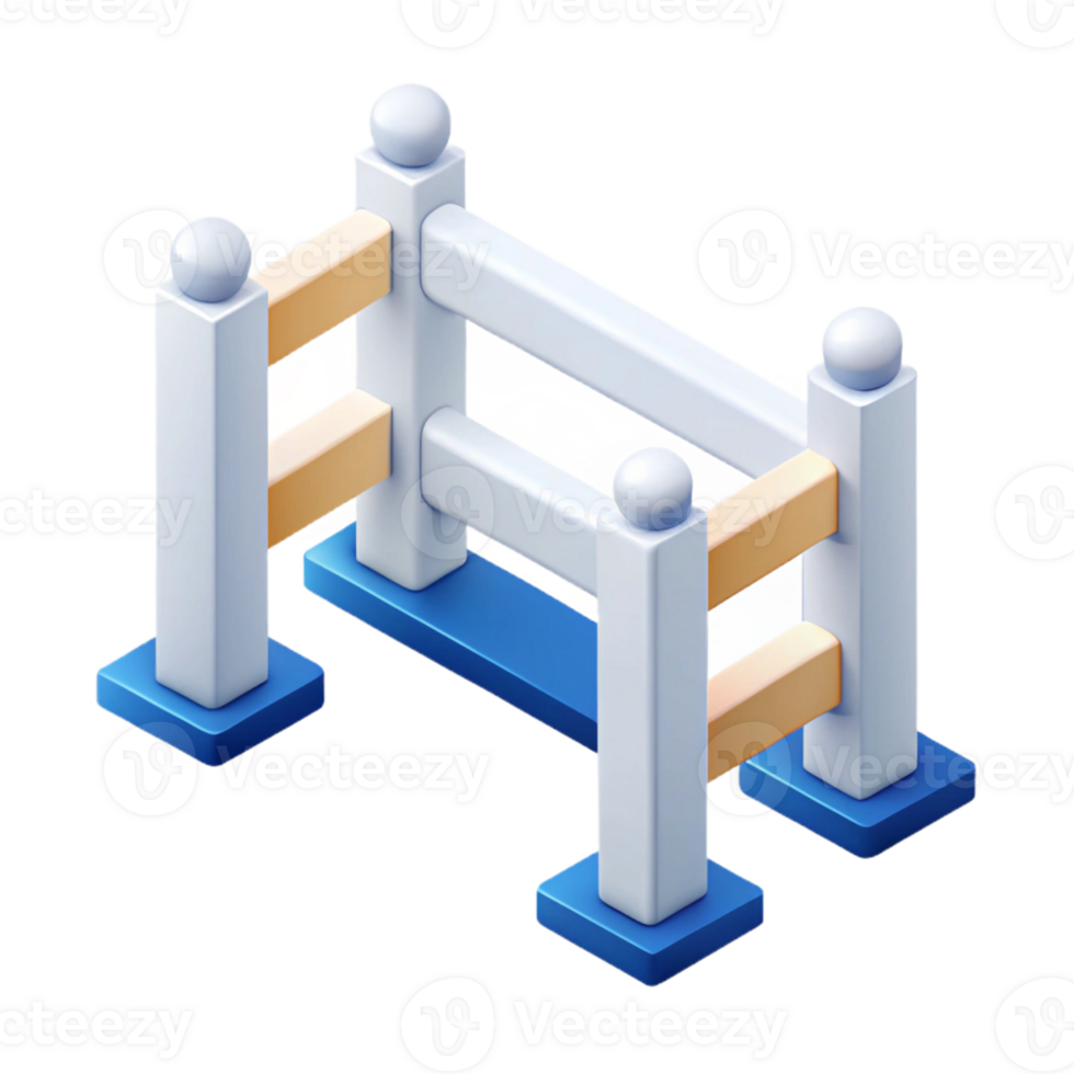 pristine passionate vintage Clean lines isometric fence, scalable, white with Scalable Design. refined png