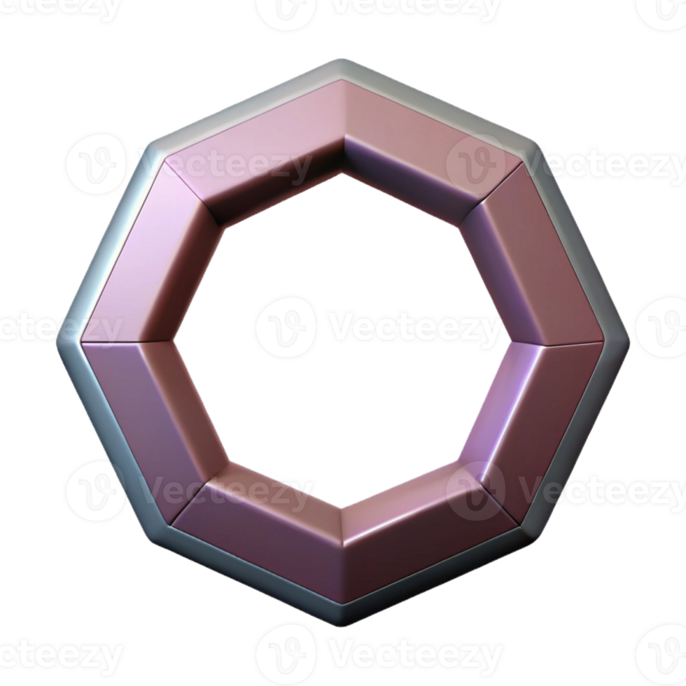 vibrant playful gothic Geometric silhouette of an octagon. Crisp edges, single-weight stroke, with Scalable Design. detailed png