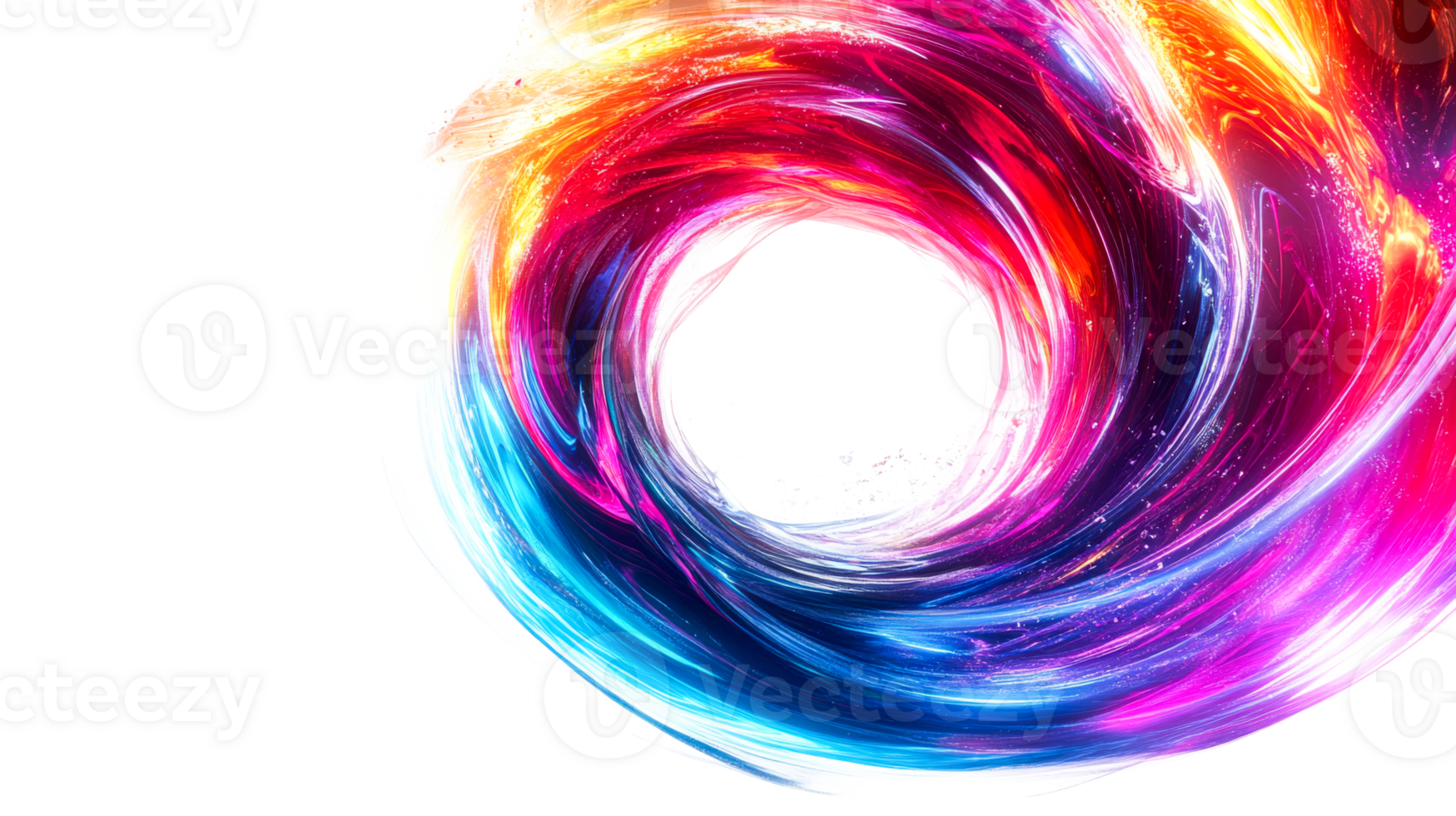 Glowing swirl, color energy effect, cut out transparent png