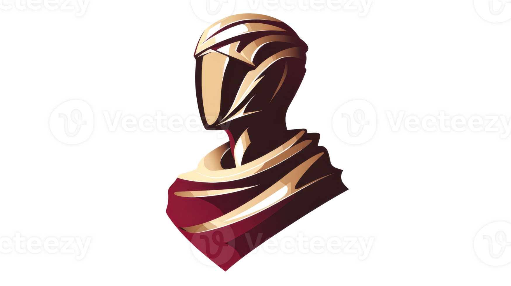 Armored Figure Graphic on Black, cut out transparent png
