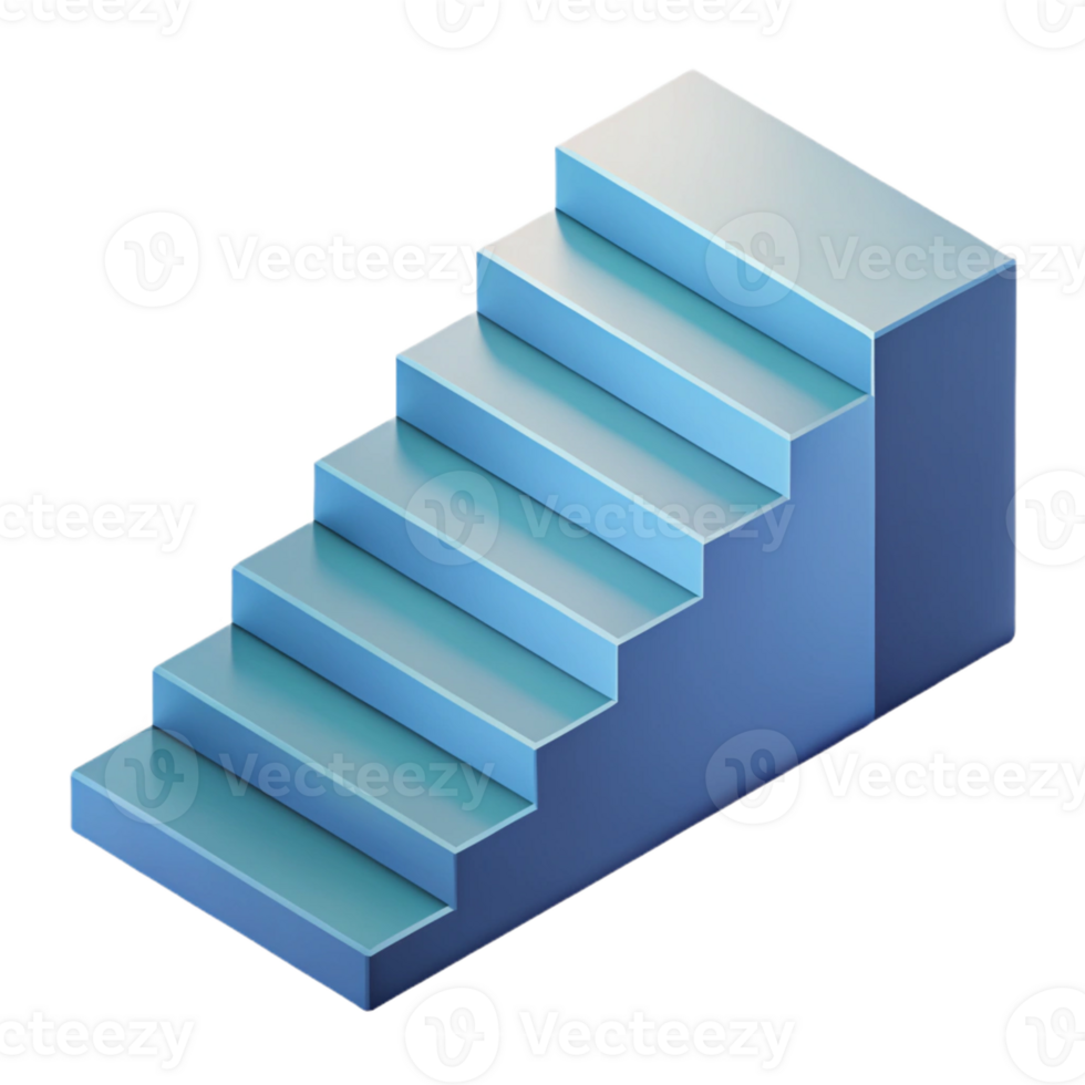 whimsical majestic Isometric view of a staircase. Minimal design, crisp edges, flat color with Scalable Design. impeccable png