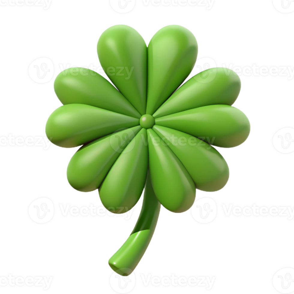 romantic stunning Symmetrical four-leaf clover. Single-weight stroke, flat color, with Scalable Design. top-tier png