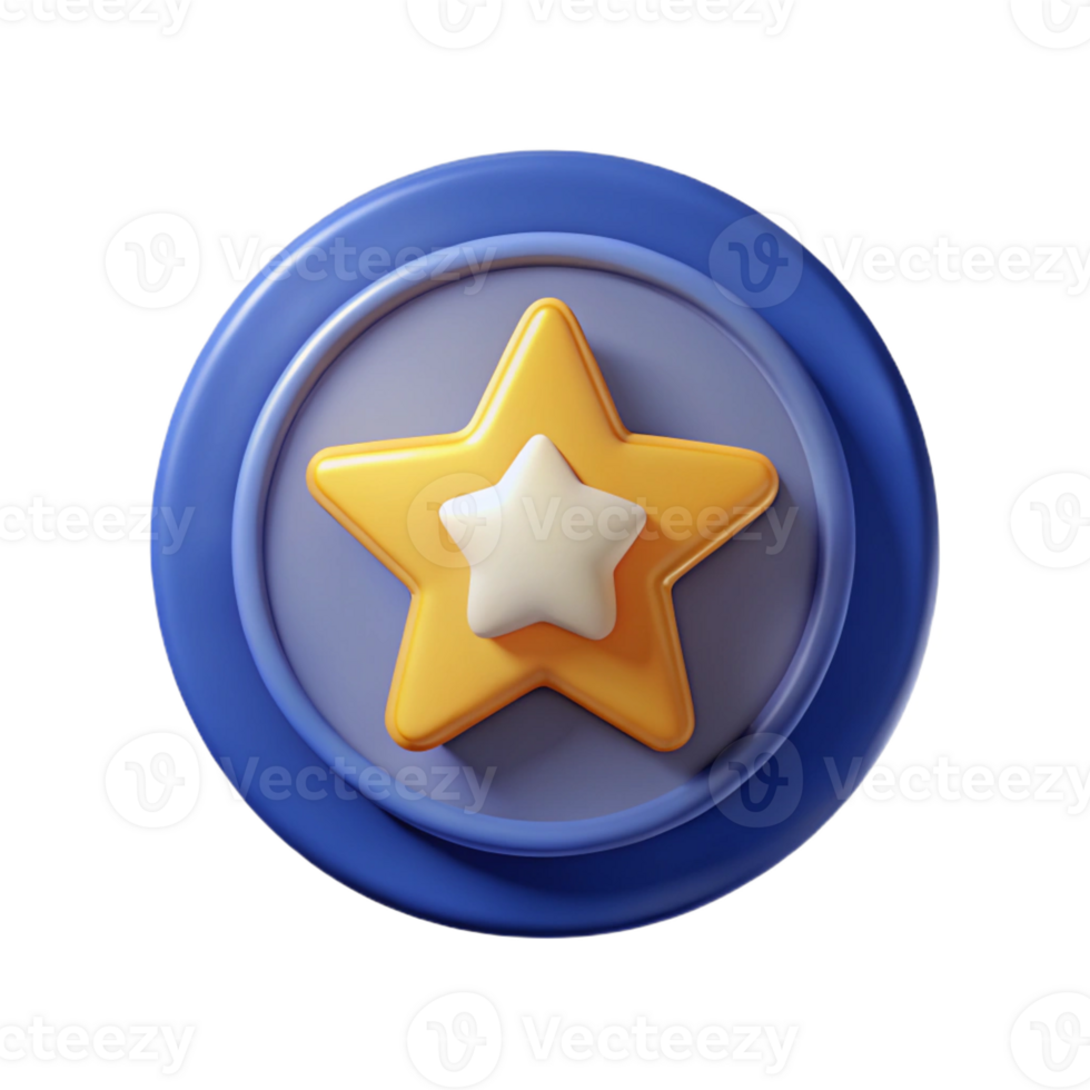 splendid reflective creative Circular badge with a star. Clean lines, flat color, minimal design with Scalable Design. sharp png