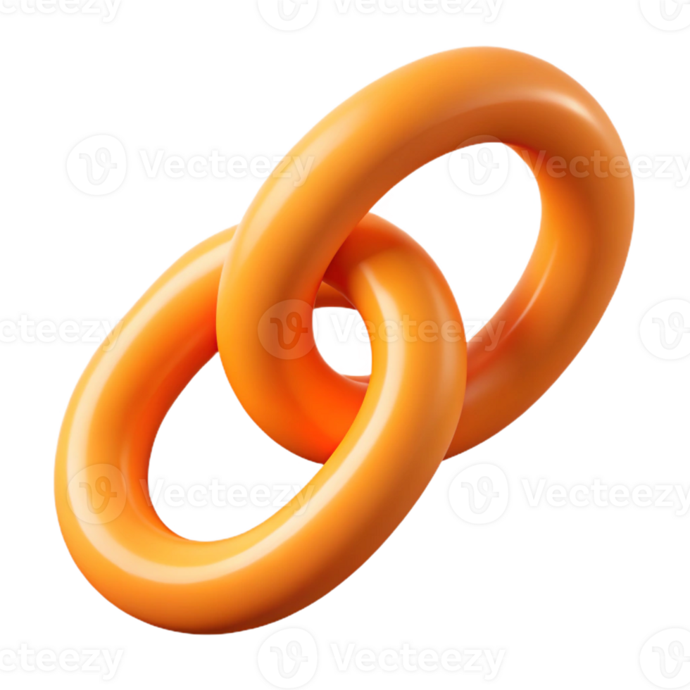 impressive modern Interlocking circles forming a chain, clean lines, flat orange with Scalable Design. premium png