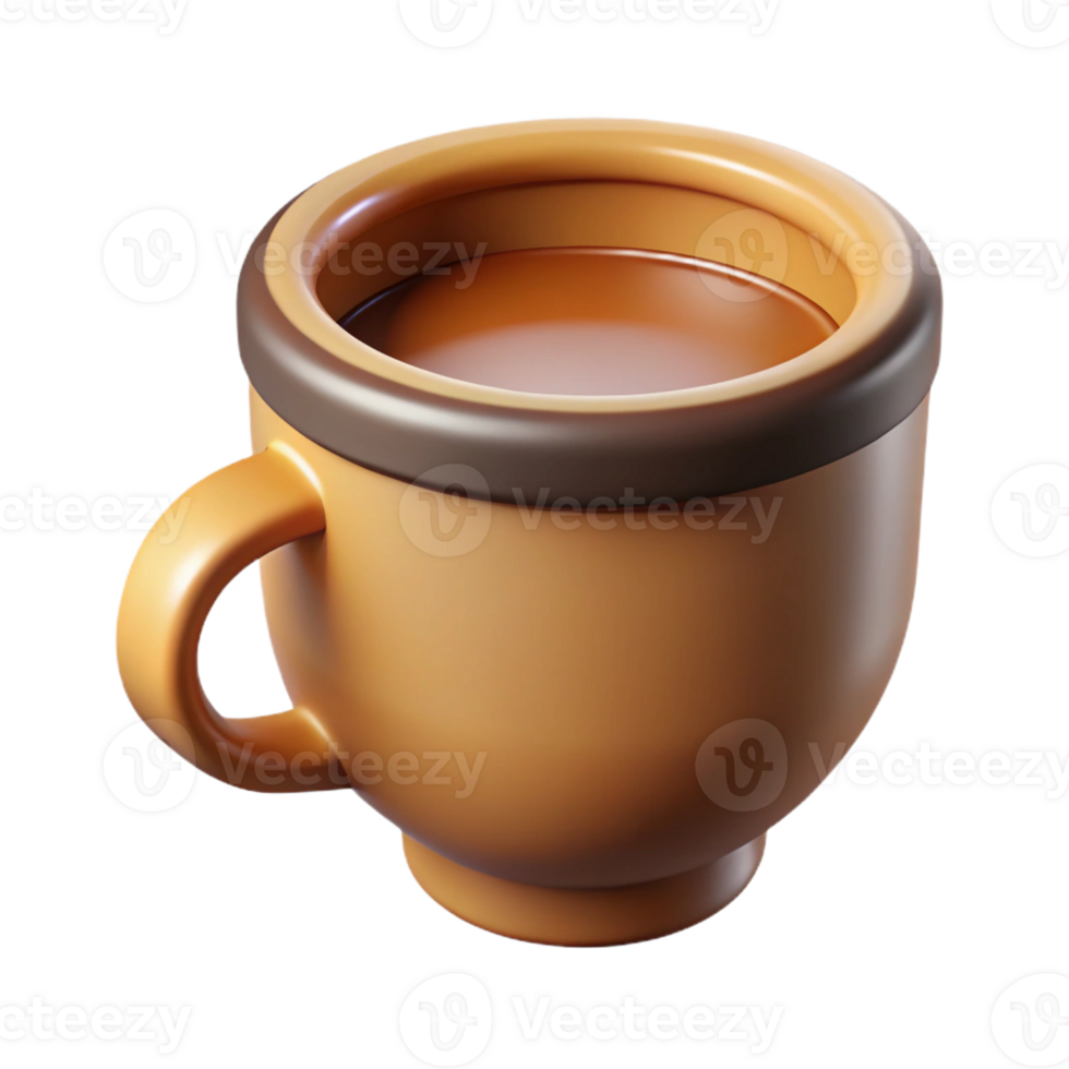 exquisite tranquil art deco Pictogram of a coffee cup. Clean lines, symmetrical, with Scalable Design. professional png