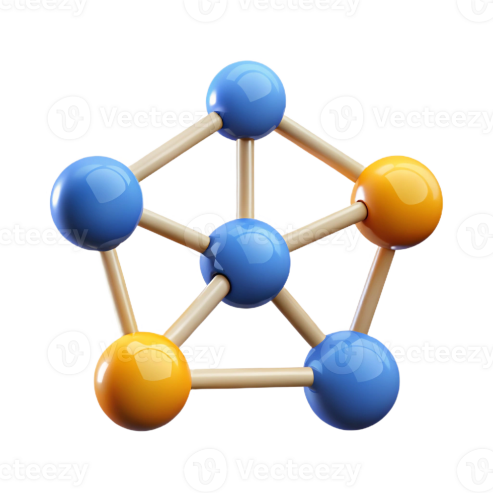 magnificent mid-century A set of three interconnected nodes. Clean lines, flat color, with Scalable Design. perfect clarity png