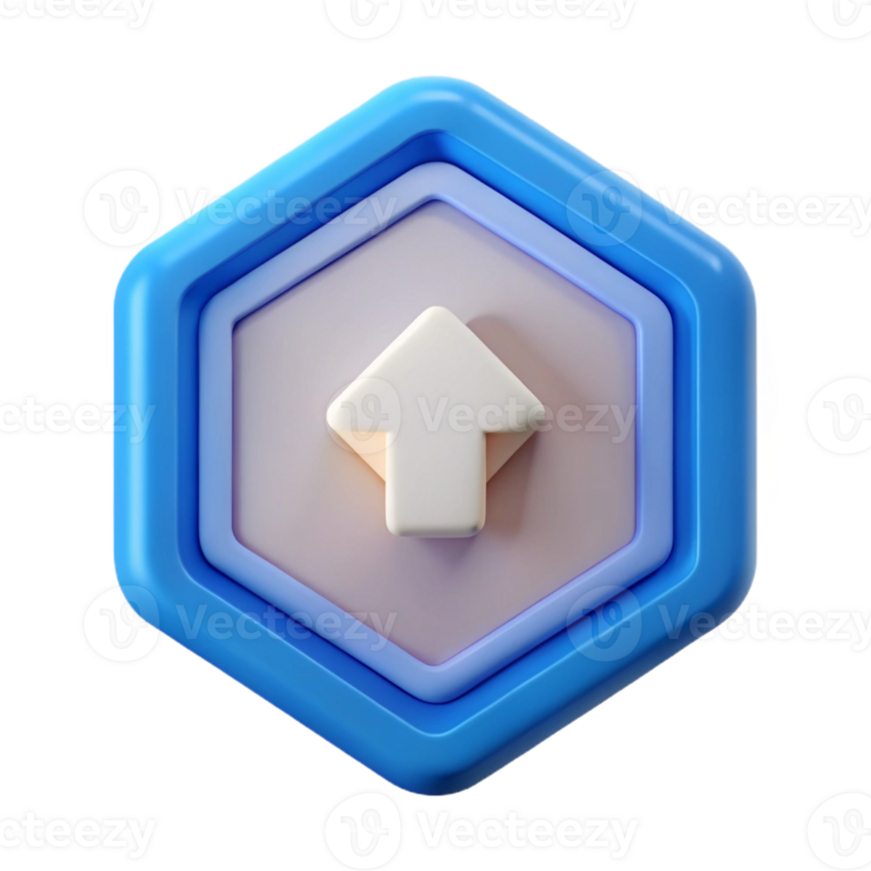 serene remarkable Hexagonal badge with a simple arrow. Flat color, crisp edges, clean lines with Scalable Design. png