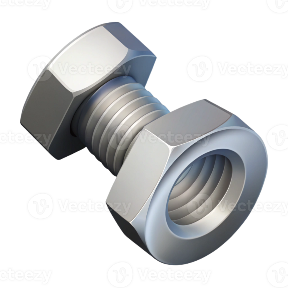 passionate stunning Isometric view of a bolt and nut. Scalable, minimal, single-weight stroke with Scalable Design. impeccable png
