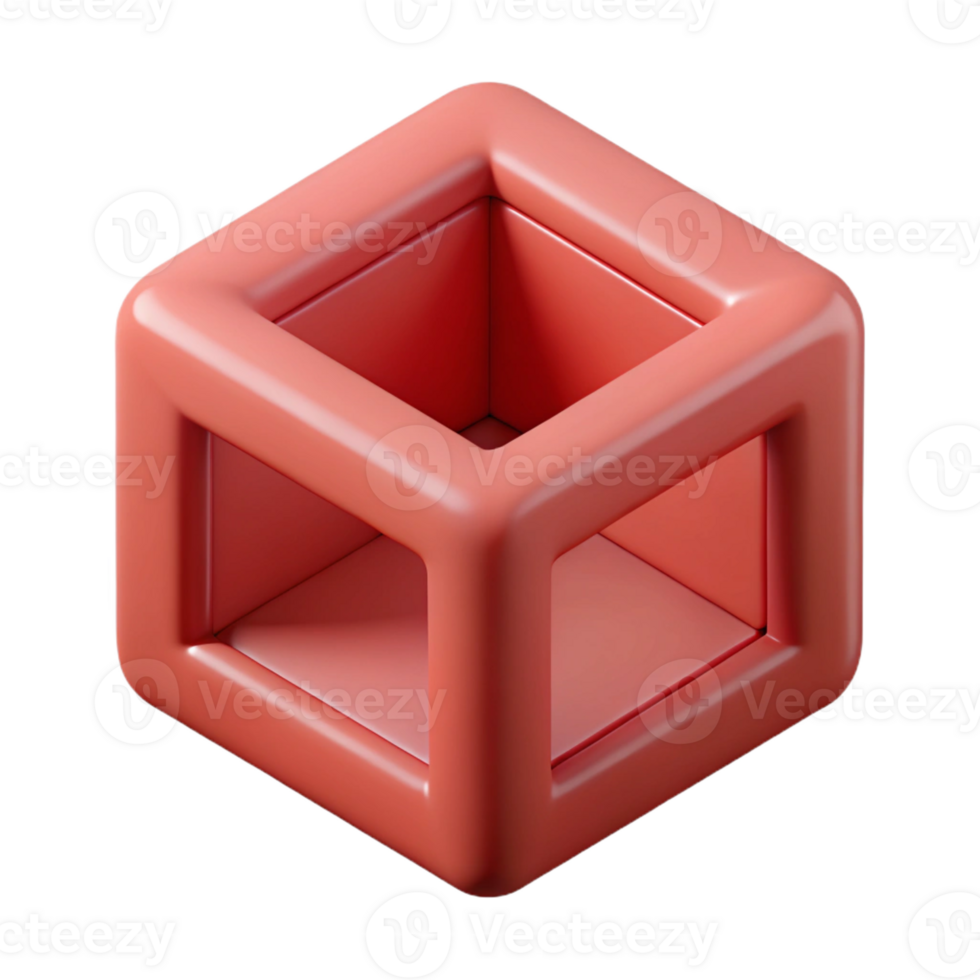 rare traditional Geometric design of a cube. Crisp edges, single-weight stroke. Minimal with Scalable Design. studio quality png