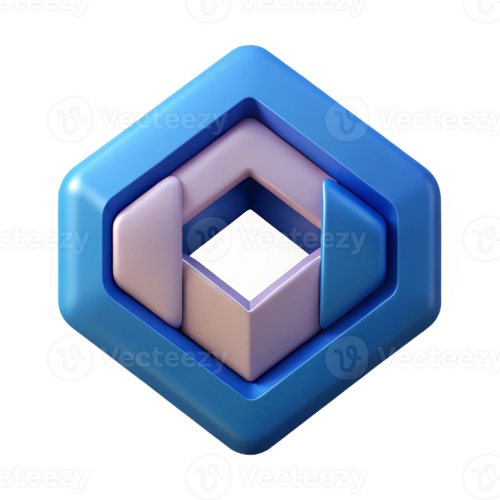 pristine geometric Geometric, symmetrical logo featuring overlapping rectangles. Crisp edges, flat color with Scalable Design. masterfully captured png