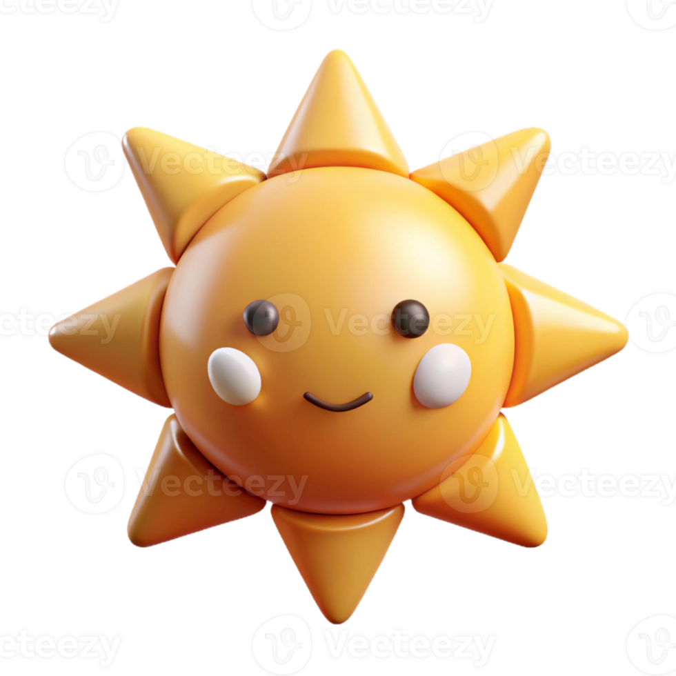 notable artistic A stylized sun character with triangular rays. Symmetrical, flat color, with Scalable Design. detailed png