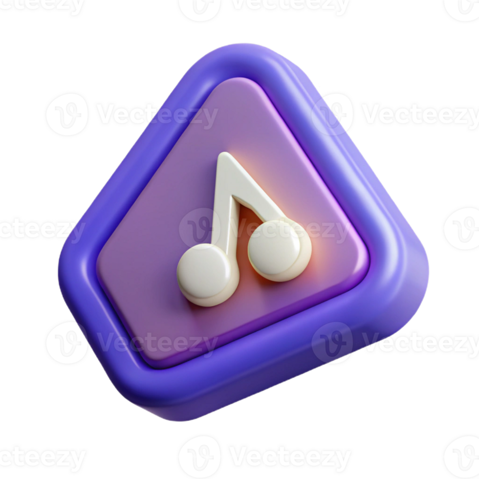 passionate immaculate Triangular badge with a stylized music note. Flat color, scalable, clean lines with Scalable Design. ultra HD png