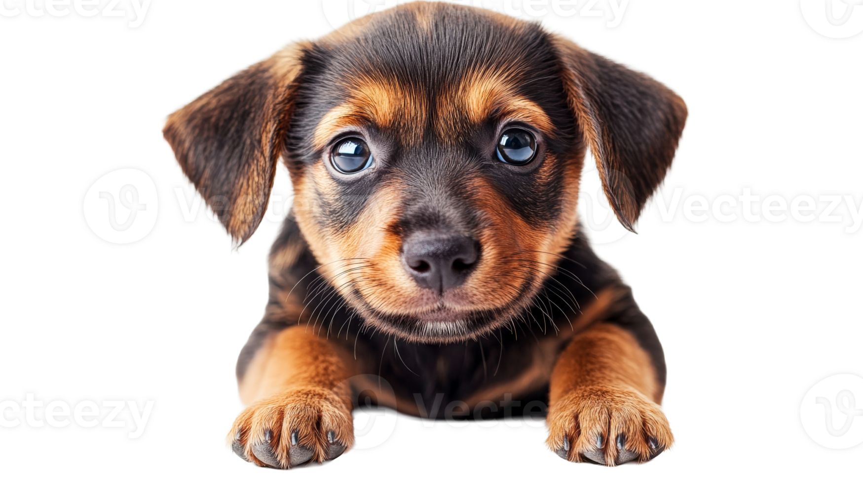 Brown puppy isolated, cut out transparent png