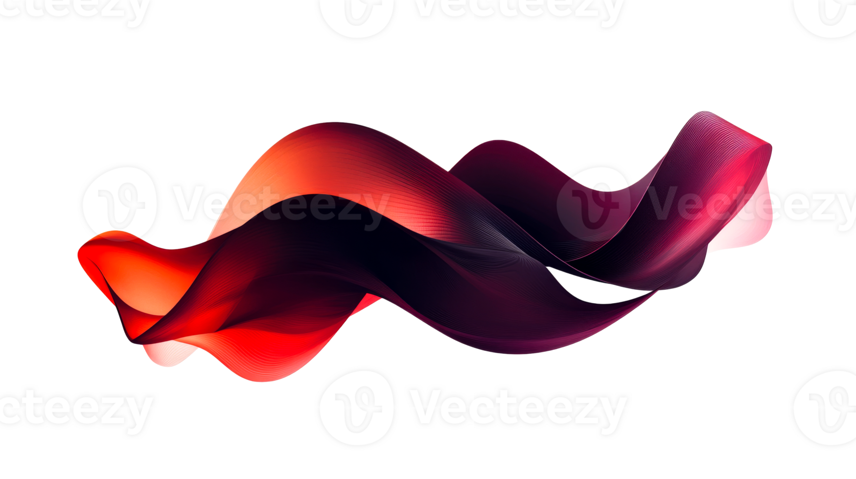 Red purple wave form, cut out transparent png