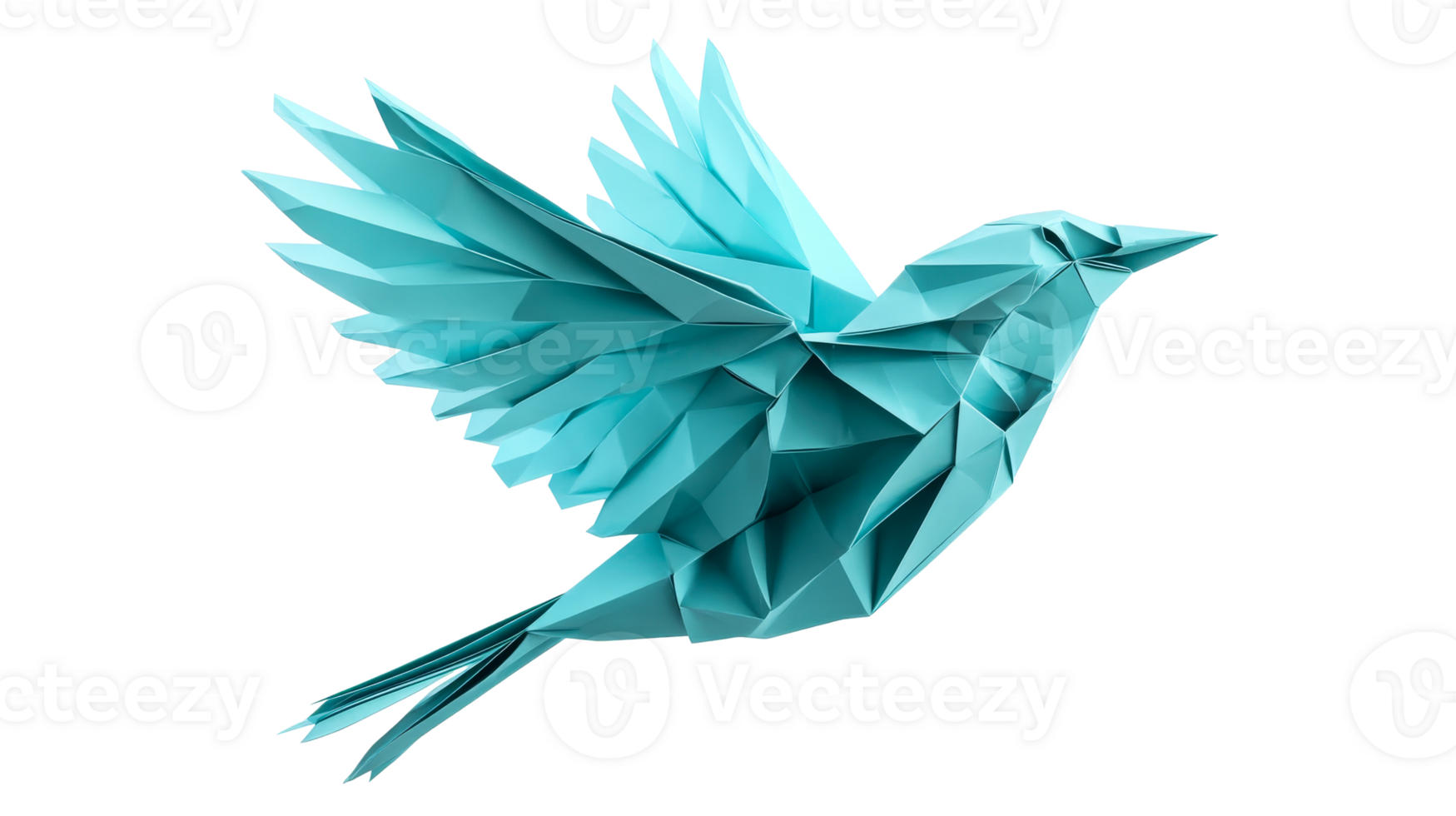 Flying paper bird on black, cut out transparent png