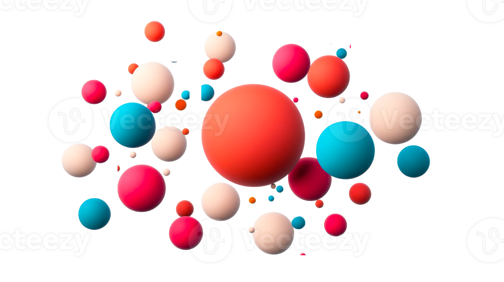 Orbs in colorful assortment, cut out transparent png