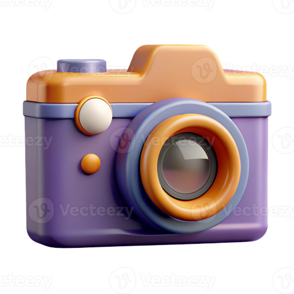 vibrant romantic surreal Pictogram of a camera. Clean lines, symmetrical, flat color with Scalable Design. high quality png
