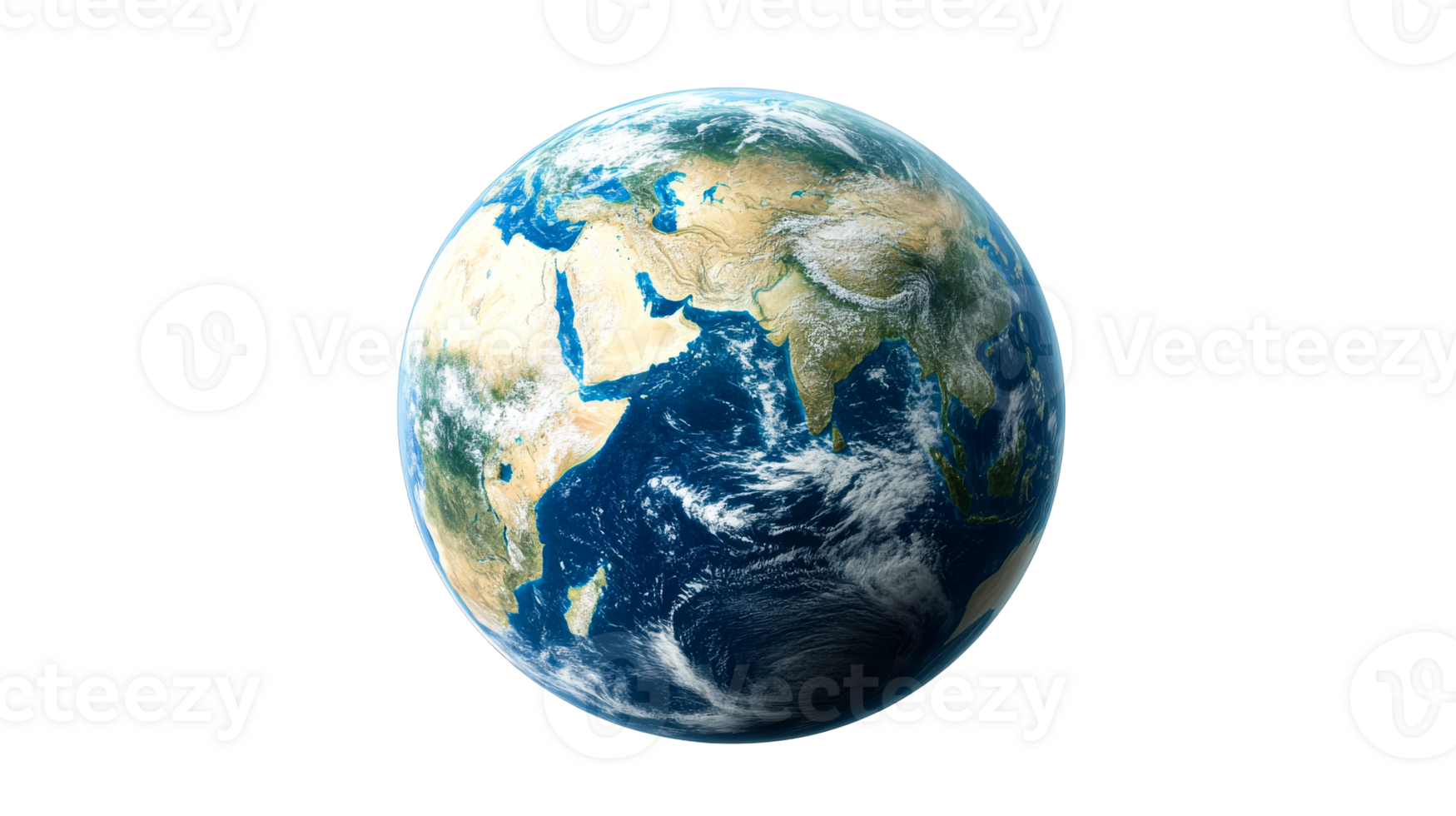 Realistic planet earth globe view, cut out transparent png