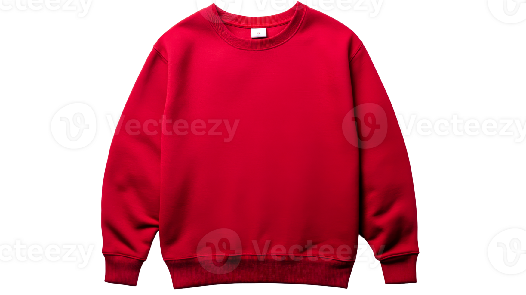 Vivid scarlet sweatshirt apparel, cut out transparent png