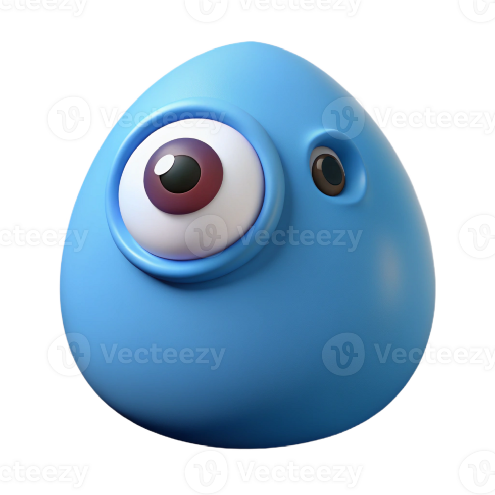 sought-after futuristic Circular blob character with a single eye. Clean lines, scalable, flat color with Scalable Design. artisan png