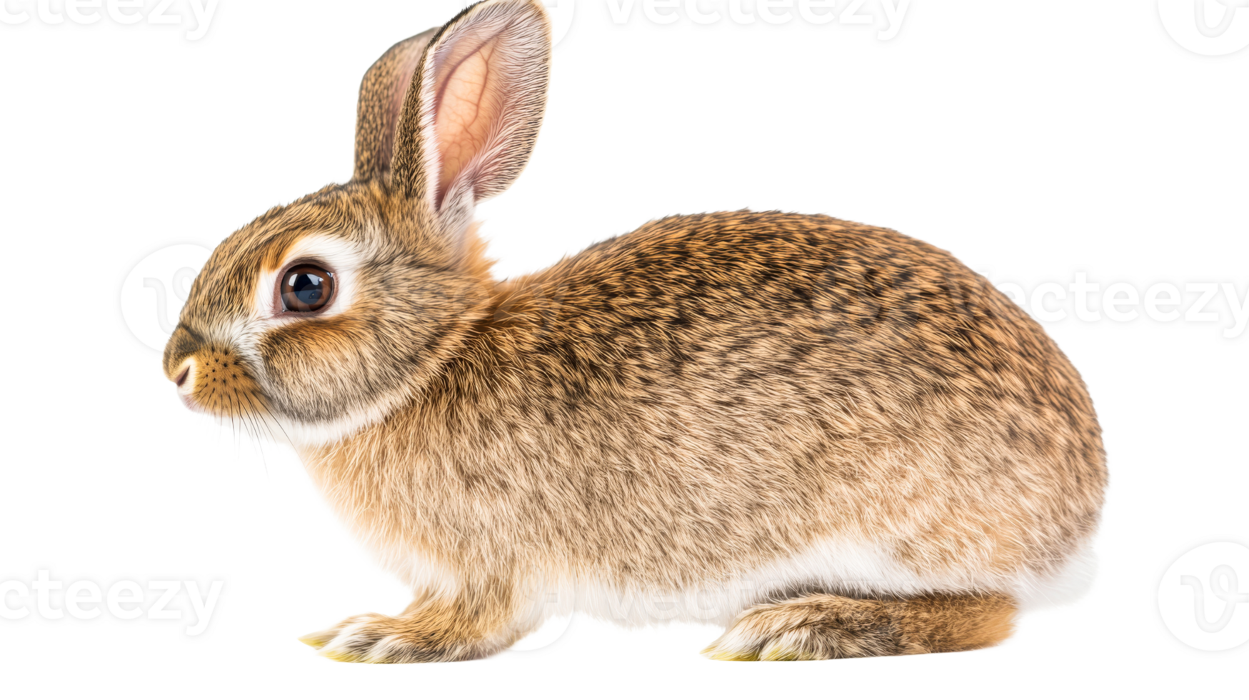 Rabbit, closeup, isolated, background, cut out transparent png