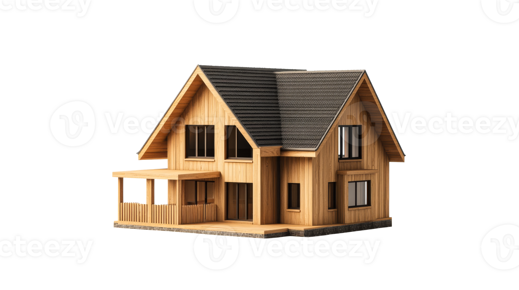 Wooden cabin small architecture, cut out transparent png