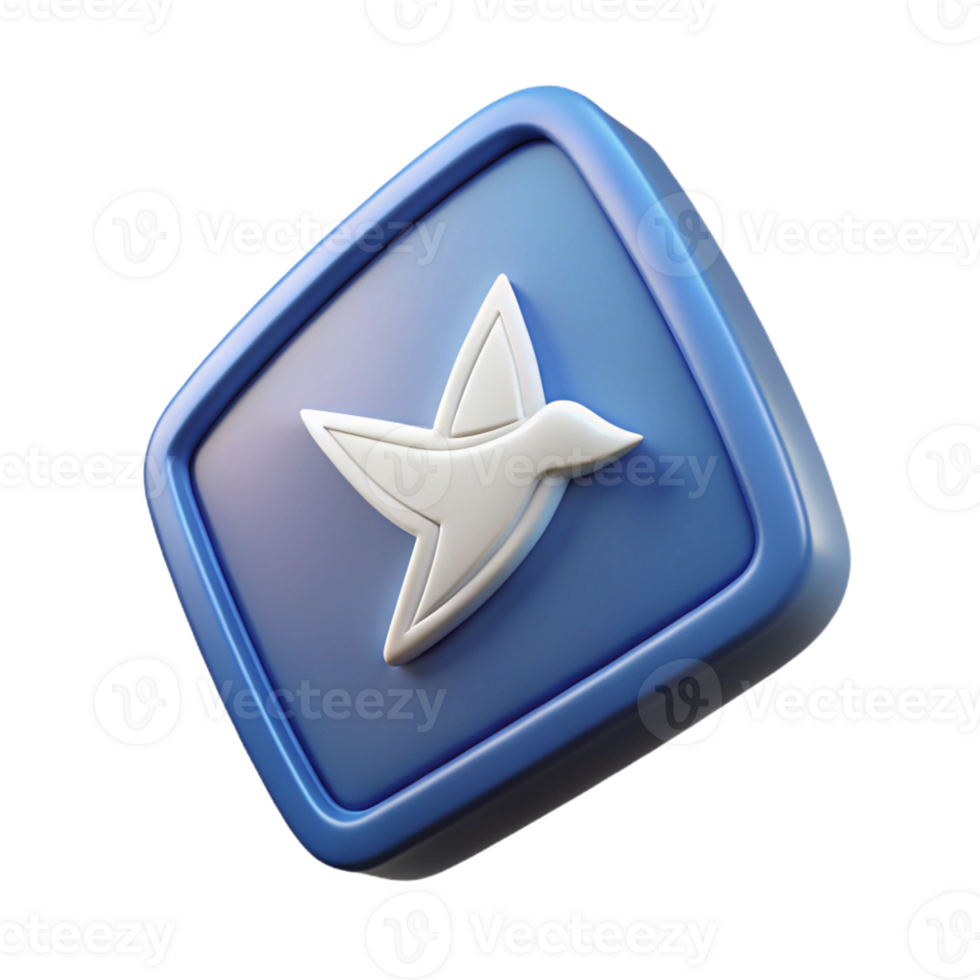 timeless surreal Triangular badge with a stylized bird silhouette. Flat color, single-weight stroke with Scalable Design. crisp png