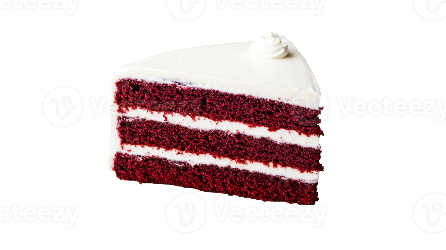 Red velvet cake with cream frosting png