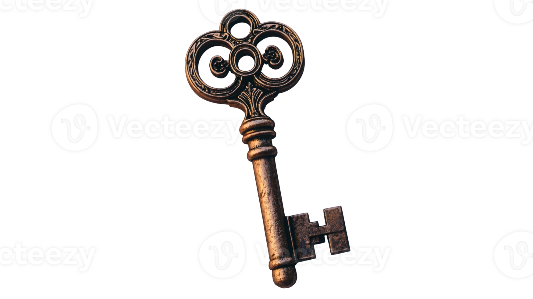 Ornate antique key on a transparent background png