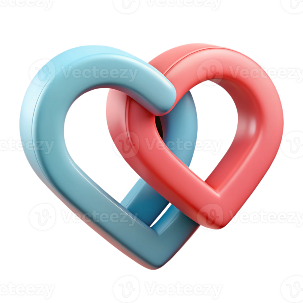 romantic dramatic Interlocking heart shapes, crisp edges, flat color. Minimal and clean with Scalable Design. authentic png