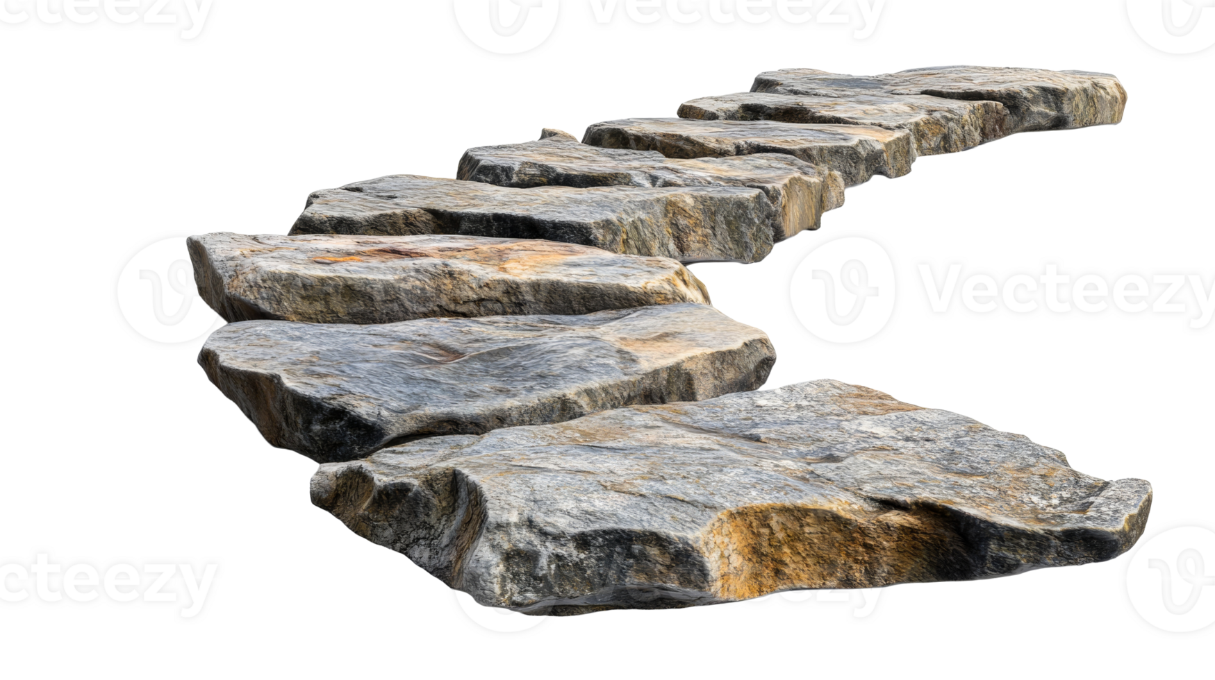 Natural stone pathway leading through a garden png