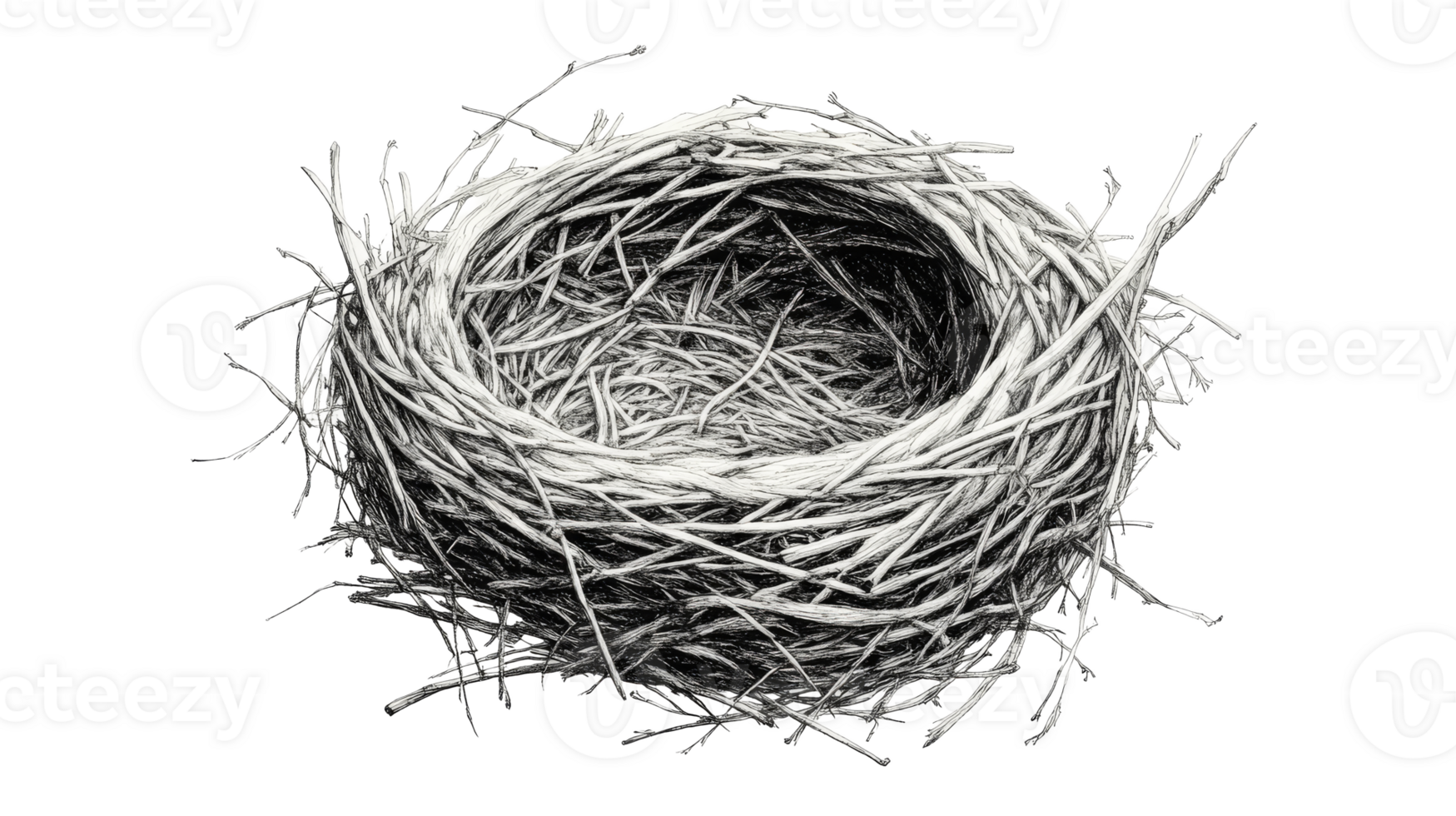 Nest crafted from twigs and branches for birds png