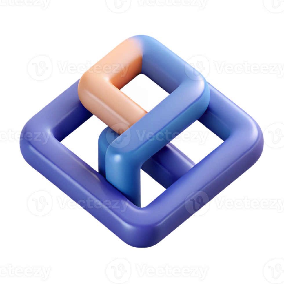 sumptuous minimalist Interlocking squares, clean lines, flat color, minimal design with Scalable Design. ultra HD png