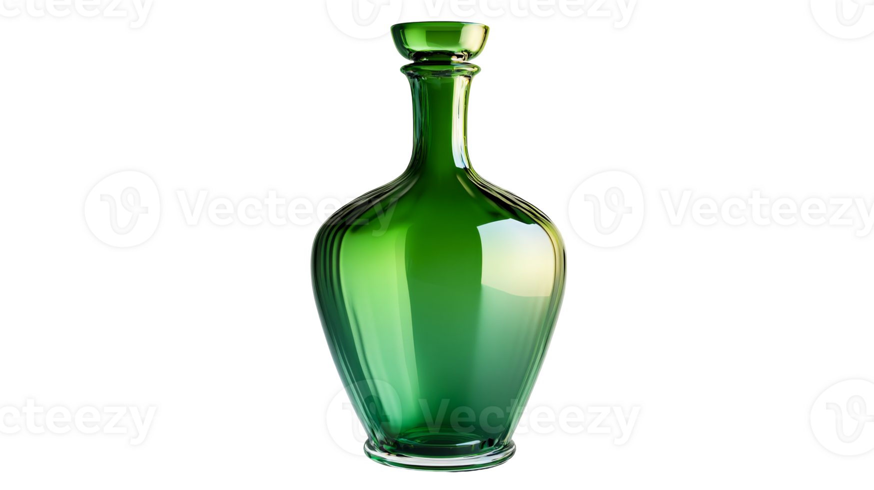 Elegant green glass vase with a classic design png