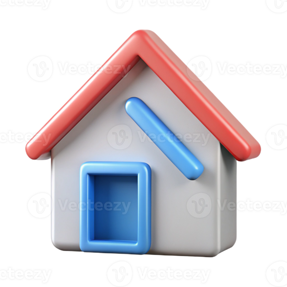 melancholic vibrant Single-weight stroke outline of a house. Flat color, crisp edges, with Scalable Design. original png