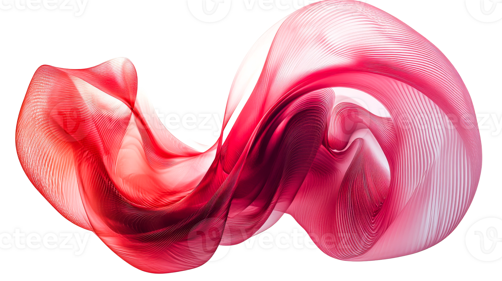 Flowing red fabric with a transparent background png