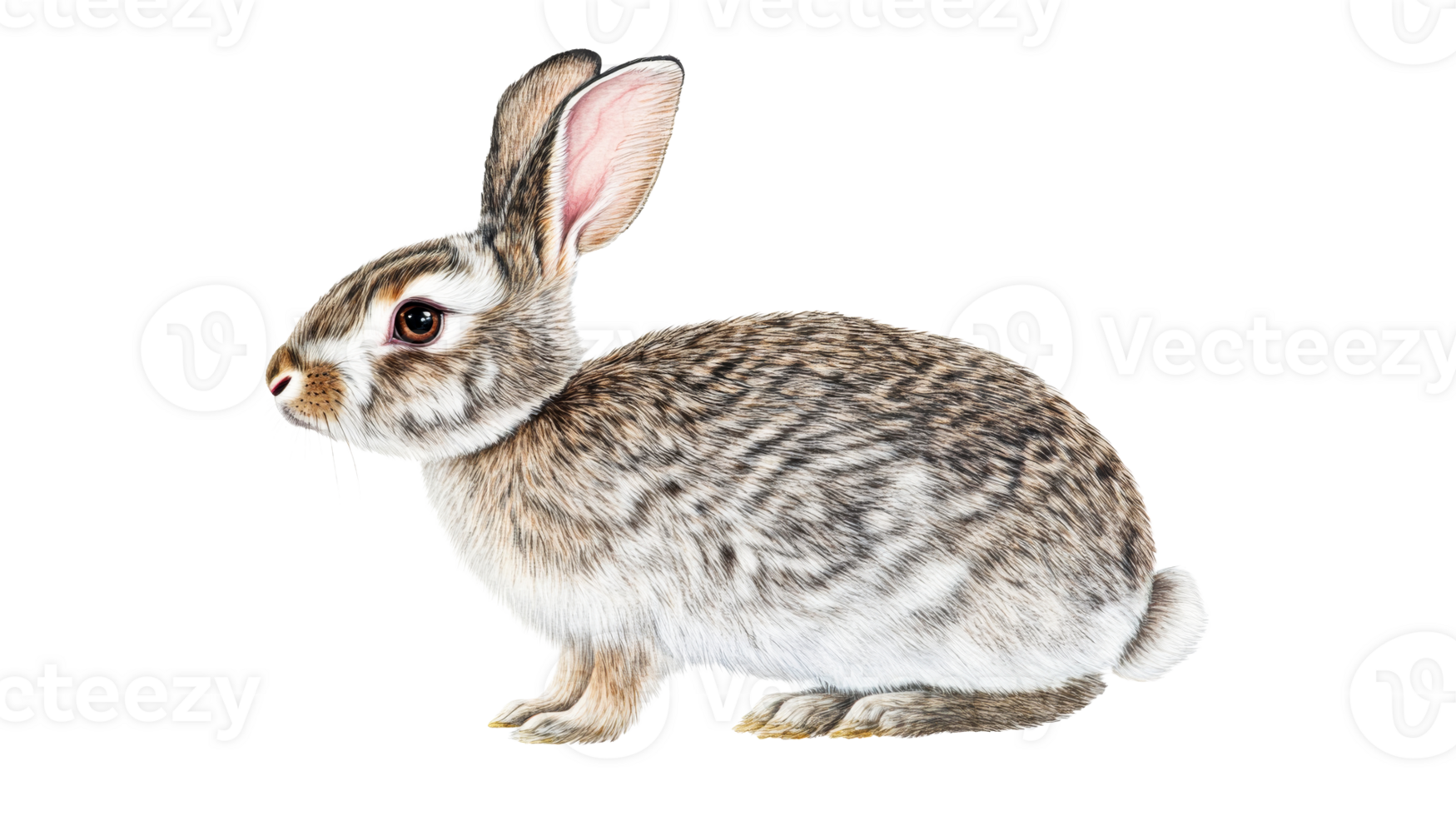 Rabbit with fluffy coat under natural light png