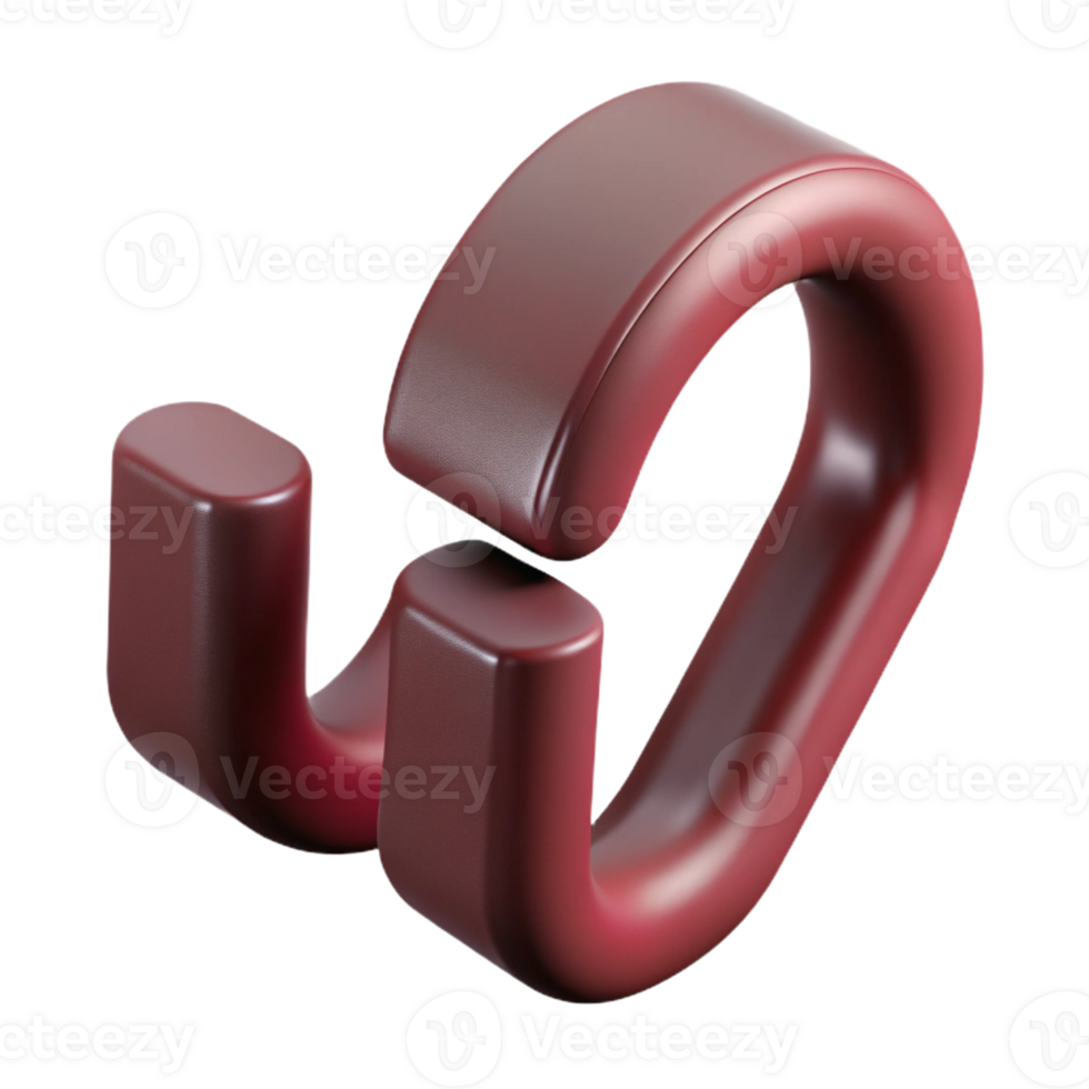 striking mid-century Geometric, flat burgundy curly brace. Single-weight stroke with Scalable Design. luxury png