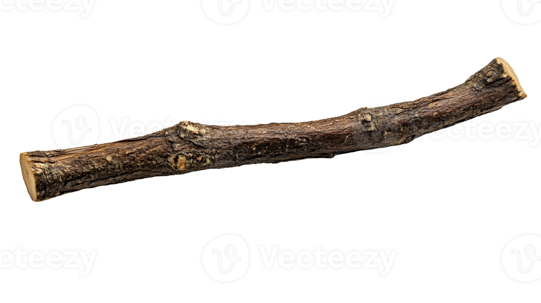 Natural wooden stick on transparent background png