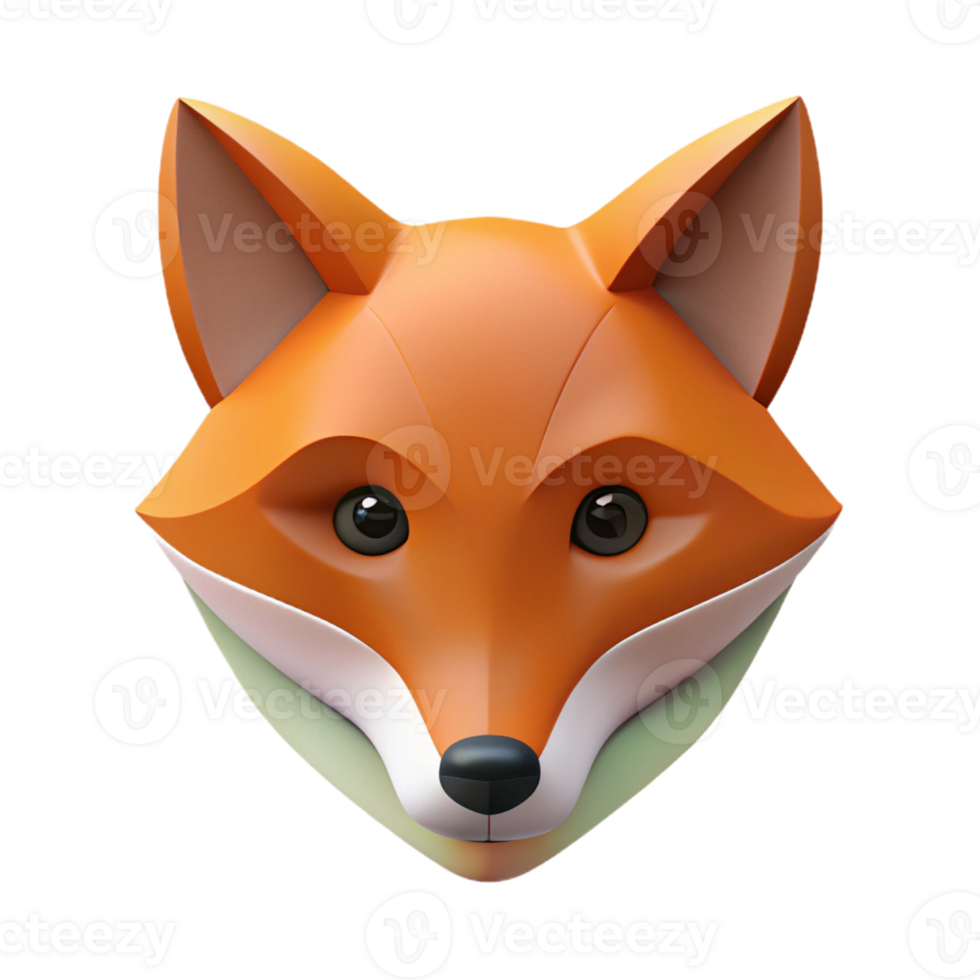 mesmerizing coveted Minimal geometric fox face. Clean lines, flat color, crisp edges with Scalable Design. png