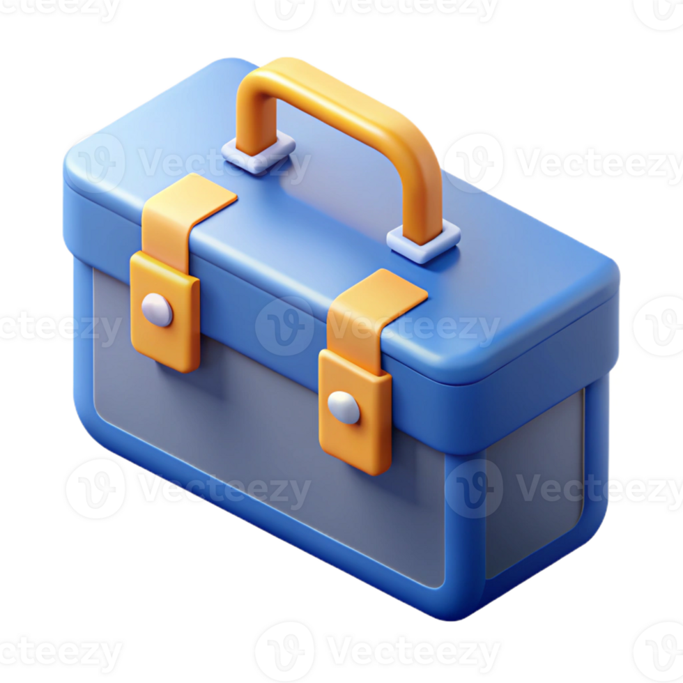 striking vintage Isometric toolbox, symmetrical, clean lines, with Scalable Design. crisp png