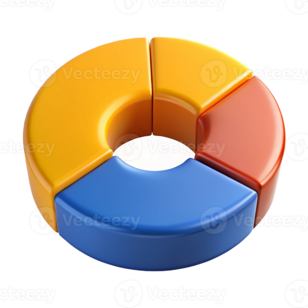 mesmerizing peaceful surreal Circular pie chart divided into four equal segments. Crisp edges, solid colors, symmetrical design with Scalable Design. artisan png