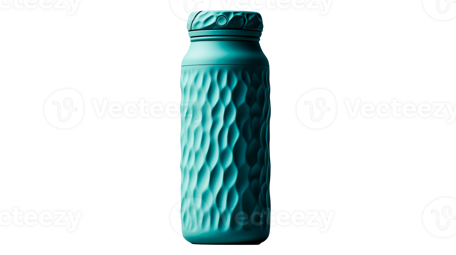 Teal textured bottle isolated, cut out transparent png